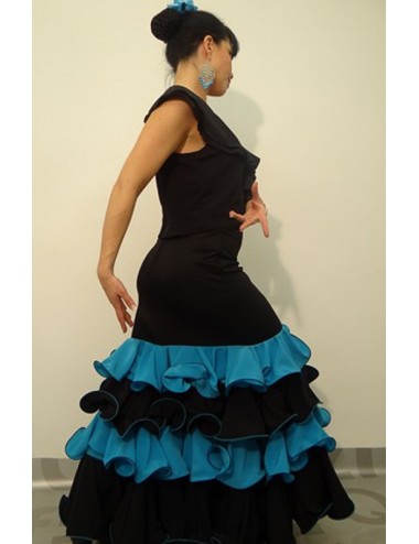 Jupe de flamenco bleue Turquessa