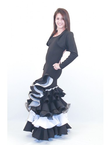 Vestido artesanal español en blanco y negro Evoca 2