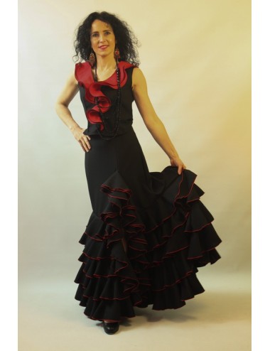 falda flamenca Tcha tcha Negro