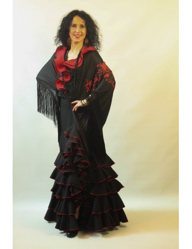 falda flamenca Tcha tcha Negro