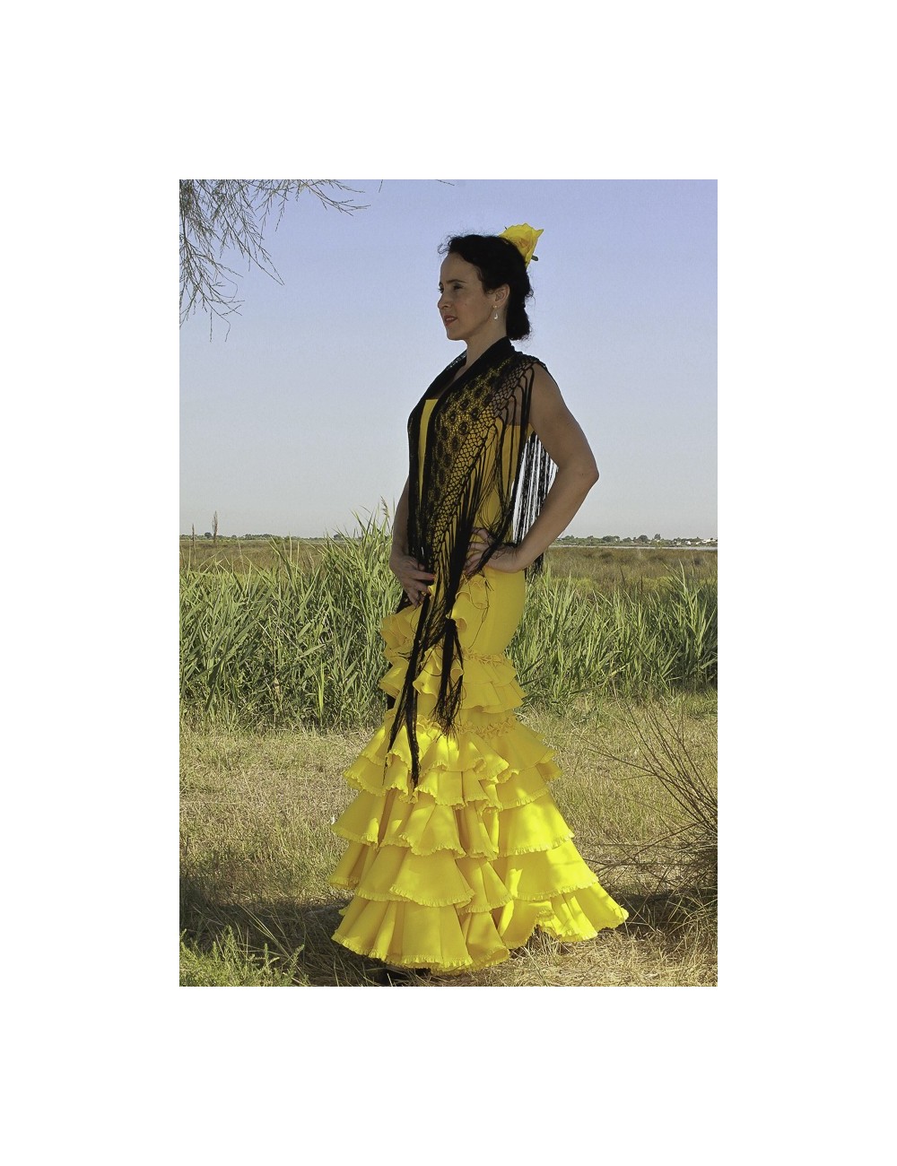 Robe de flamenco jaune femme Dévotion 2