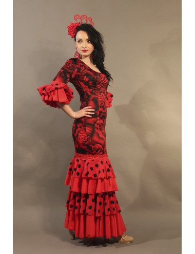 Robe flamenco pas chère rouge Shiva