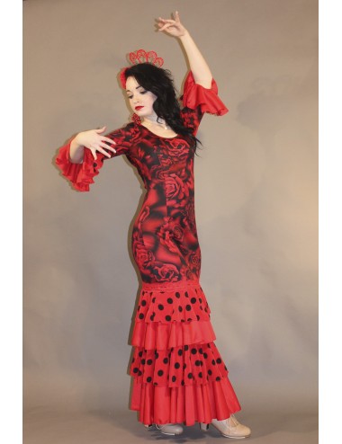 Robe flamenco pas chère rouge Shiva