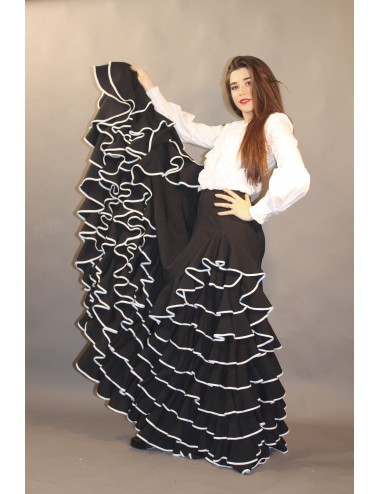 Jupe de flamenco noire Selina