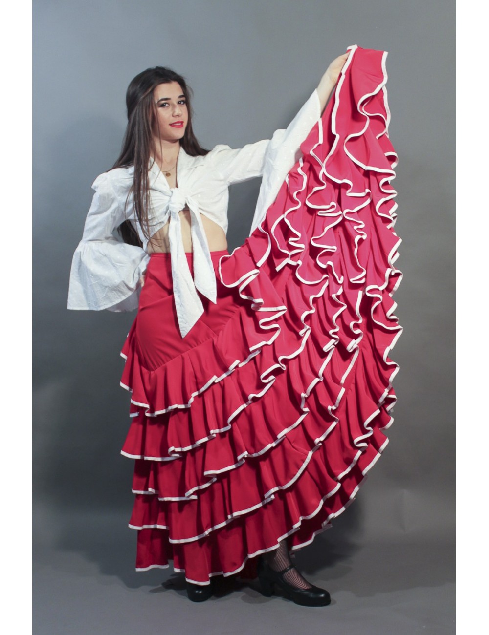 Jupe de flamenco rouge Sensation