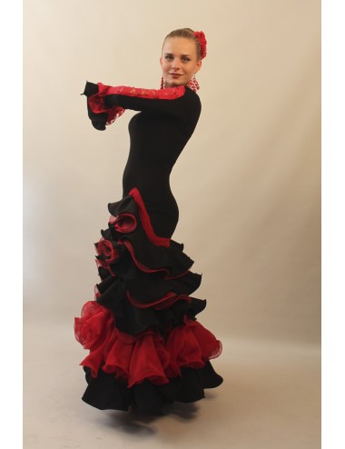 Robe de Flamenco noire et rouge Mischa