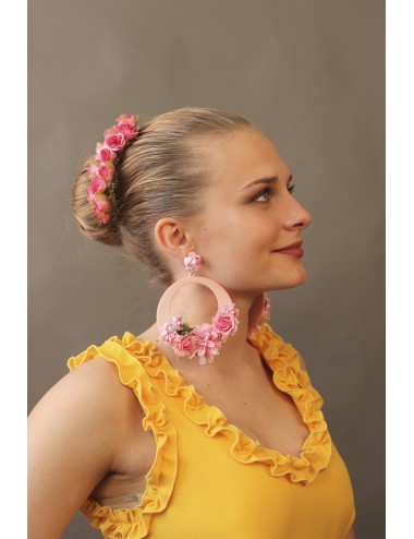 Boucles d'oreilles florale rose