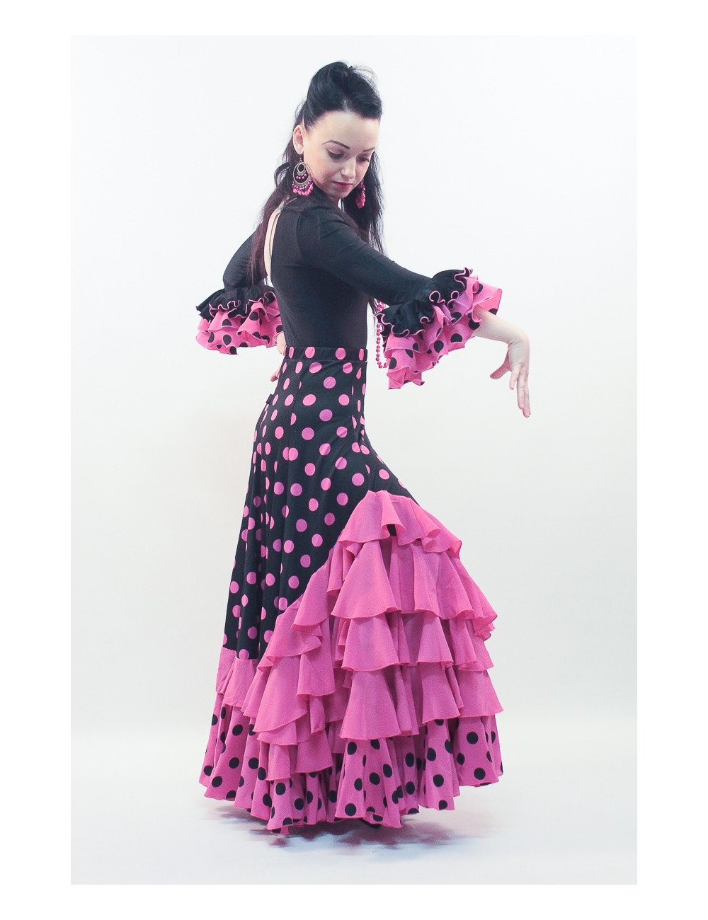 Jupe de flamenco rose Madrilène 2