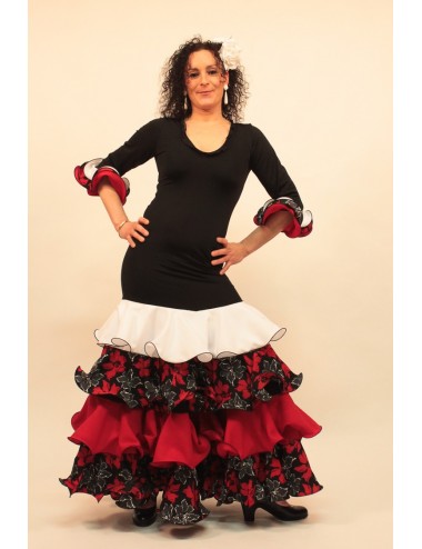 Trajes de flamenca rojo y negro Duna
