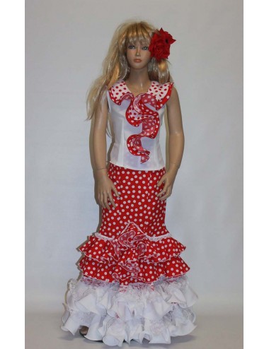 Jupe flamenco enfant Rouge Blanc