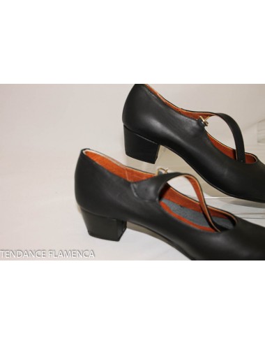 Chaussures Noire Cuir Gladis tacon cubano.3