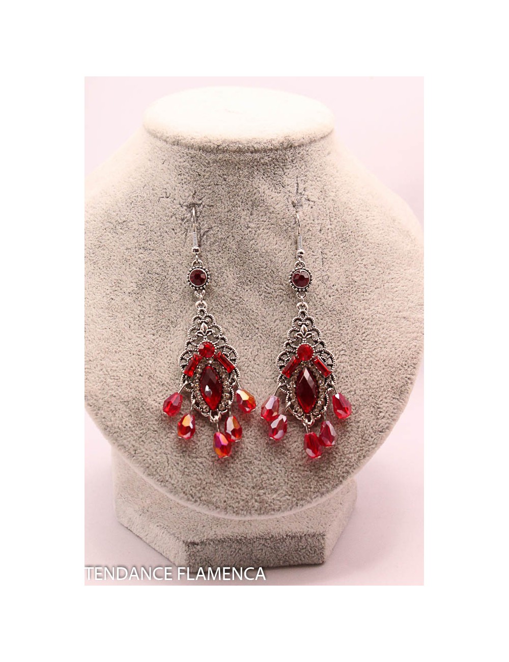 Boucles d'oreilles flamenca rouge-8.1